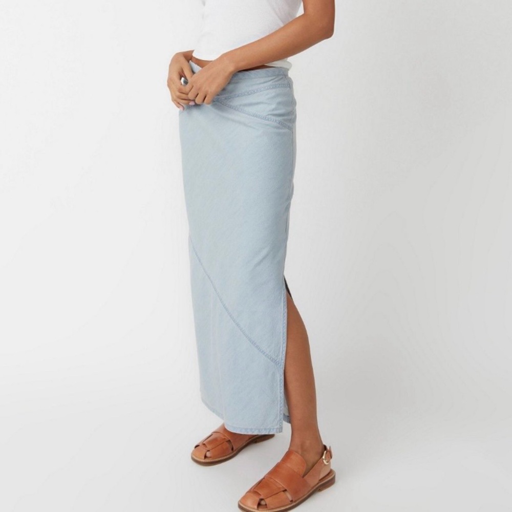 Free People Muse moment mid-rise maxi/midi skirt size 12 - Picture 3 of 16